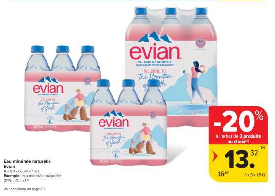 Eau minérale naturelle Evian