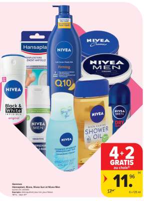 Gamme Hansaplast, Nivea, Nivea Sun et Nivea Men