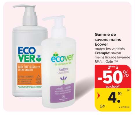 Gamme de savons mains Ecover