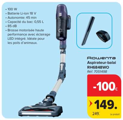 Rowenta Aspirateur-balai RH6848WO