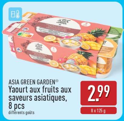 ASIA GREEN GARDEN Yaourt aux fruits aux saveurs asiatiques, 8 pcs