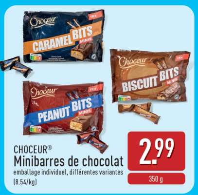 CHOCEUR Minibarres de chocolat