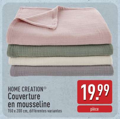 HOME CREATION Couverture en mousseline
