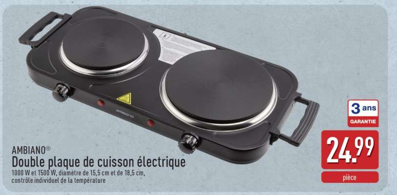 AMBIANO® Double plaque de cuisson électrique