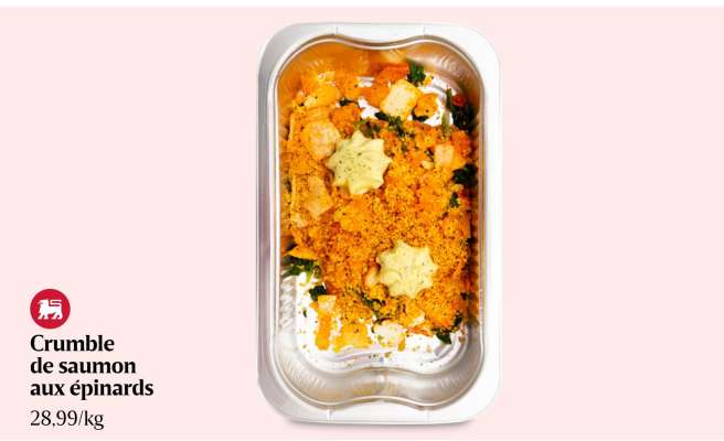 Crumble de saumon aux épinards